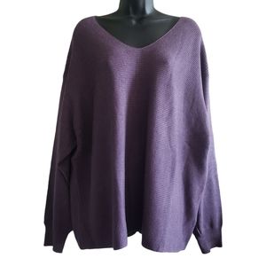 Ella Moss Kaylan Ribbed Knit Vneck Sweater